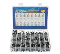 BOJACK 24Value 630pcs Aluminum Electrolytic Capacitor Assortment Box Kit Range 0.1uF-1000uF