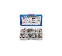BOJACK 4 Values 64 pcs 3 5 10 13 A amp 240 V Volt Household Mains Plug Fuse 6.3x25 mm 0.25x1Inch BS1362 Ceramic Tube Cartridge Fuses Assortment Kit