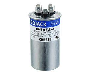 BOJACK 40+5uF 40/5MFD ±6% 370V CBB65 Dual Run Circular Start Capacitor for AC Motor Run or Fan Start or Condenser Straight