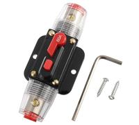 BOJACK 60A Audio Inline Circuit Breaker Reset Fuse Holder 12V-24V DC Reset Fuse Holder with Manual Reset 3-15AWG Overload Protection for Protection of Car Marine Boat Audio Systems