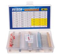BOJACK 630 Pcs 17 Values Resistor Kit 0 Ohm-1M Ohm with 1% 1/4W Metal Film Resistors Assortment Kit