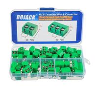BOJACK Green 5MM 2-Pin & 3-Pin Pitch PCB Mount Screw Terminal Block Connector for Arduino and Home Electronics Projects(70pcs)