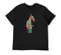 BoJack Horseman Smoking Art Series Men's T-Shirt Graphic Printed Black Tee XL