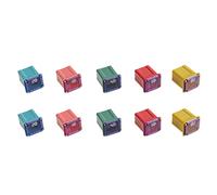BOJACK Jcase Fuse Assortment 20A 30A 40A 50A 60A Automotive Low Profile Box Shaped Fuse Kit for Trucks & Cars (Pack of 10, 2 for each Amp)