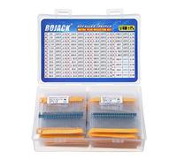 BOJACK Resistor Assortment Kit 0 Ohm - 5.6M Ohm 1/4W Metal Film Resistor Assortment Resistor Kit (50 Values 1350 Pcs)