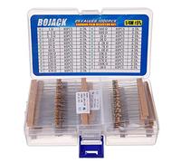 BOJACK Resistor Assortment Kit 1 Ohm - 1M Ohm 1/4W Carbon Film (25 Values 1000 Pcs)
