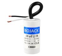 BOJACK Run Capacitor 20 uF MFD 250V AC 20 MFD CBB60 2 Wire 50/60Hz Cylinder Motor Run Capacitor for Motor Blower air Compressor and air Conditioner Compressor Replacement Part