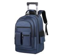 BOJHGO 1PC Large Capacity Travel Backpack with Wheels, Multi-Layer Trolley Luggage Bag, Multi-Functional, Weekend Overn Travel Gear(Blue)