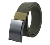 BOJHGO 2pcs Men/Women Nylon Braided Elastic Men's Belt Outdoor Multifunctional Training Canvas Casual Waistband(Green,105CM)