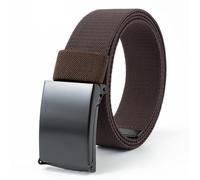 BOJHGO 2pcs Men/Women Nylon Braided Elastic Men's Belt Outdoor Multifunctional Training Canvas Casual Waistband(Coffee,120cm)