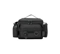 BOJHGO Fishing Bag Fishing Gear Bag Waterproof Oxford Cloth Multi-Pocket Lure Rod Line Reel Holder Large Capacity Shoulder Bag Organizer Case(Black)