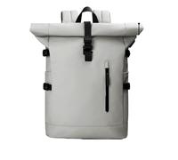 BOJHGO Travel Backpack for Women Roll-top Laptop Waterproof Expandable Men Weekend Hiking Racksack Business(White)