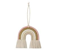 Boji Neutral Rainbow Wall Hanging, Nordic Woven Rainbow Wall Hanging, Macrame Rainbow Boho Decor for Wall Room Home Nursery Baby Room Pink Figured Cloth