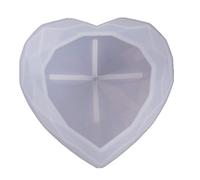 Boji Silicone Mould Epoxy Resin Large Faceted Heart Resin Mould 3D Crystals Heart Resin Mould DIY Tools