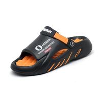 Bojiacha 2026 Upgraded Non-Slip Thick Sole Cloud Slides For Men, Dual-Use Cloud Slides Men With Ankle StrapOrthopedic Slippers For (Black, M, Adult, Men, 9, Numeric, UK Footwear Size System, Medium)