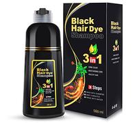 BOJICA Black Hair Dye Shampoo for Gray Hair Coverage, 3 in 1 Semi-Permanent Color Shampoo for Women & Men Herb Ingredients 500 ML