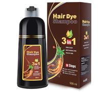 BOJICA Dark Brown Hair Dye Shampoo for Gray Hair Coverage, 3 in 1 Semi-Permanent Color Shampoo for Women & Men Herb Ingredients 500 ML