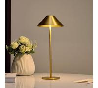 Bojim Cordless USB Rechargeable Table Lamp Outdoor, Battery Operated, Wireless Portable, Waterproof LED Touch Table Lights for Restaurant Dining Patio Camping Bistro, Gold Modern