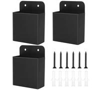 BOJIUKEJI 3 Pcs Remote Control Holder Wall Mounted, Tv Remote Holder | Black Carbon Steel Marker Holder Hanging For Home Office School Key Pen Mobile Phone Toothbrush Bedside Sundries Organizer