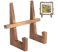 BOJIUKEJI Wood Plate Stand for Display, 8.9 Inch Wooden Plate Holders Display Stands, Wooden Picture Frame Holders Easels, for Decorative Photo Platters Albums Vinyl Records