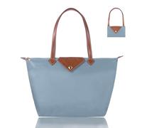 BOJLY Women's Tote Bag, Stylish Waterproof Nylon Large Airy Blue, Foldable, Large Capacity, Simple Design, Women's Adults