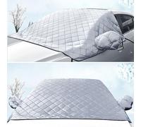 BOJOUL Car Windscreen Mirror Shield Cover, for Renault ZOE E-Tech Life/Zen/Intens/Business Winter Windshield Cover Windshield Protector Frost Guard Ice Snow Shield,Thick-Size-L