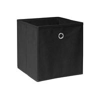 BOJU 10 PCS Foldable Storage Cubes Boxes Black for Shelves Drawers Wardrobe Canvas Fabric Unit Storage Organizer Basket Bin for Kids Room Toy Nursery Clothes Closet Collection