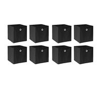 BOJU 8 PCS Foldable Storage Cubes Boxes Black for Shelves Drawers Wardrobe Canvas Fabric Unit Storage Organizer Basket Bin for Kids Room Toy Nursery Clothes Closet Collection
