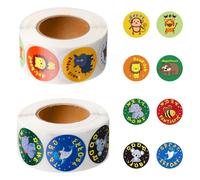 Bojueshaw 1000pcs Animal Stickers with Multiple Pattern Designs,Motivational Stickers with Cute Animal Designs,Easy to Stick Classroom Motivational Stickers