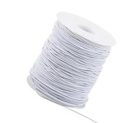 Bojueshaw 100m Elastic Cord,Round Beading Cord,1mm Stretch Beading Thread for Jewelry Making,Bracelet,Craft,Sewing Projects(White)