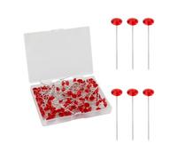 Bojueshaw 100pcs Diamond Head Pins,Clear Corsage Pins with Storage Box,Stainless Steel Bouquet Pin for Wedding Bouquets,Floristry & Crafting(Red)