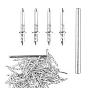 Bojueshaw 100Pcs Double-Headed Skirting Board Nails with Sleeve Tool,Invisible No-Mark Fixing Nails for Solid Wood Baseboards & Furniture