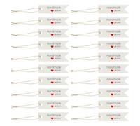 Bojueshaw 100pcs Handmade Gift Tags,Kraft Paper Love Labels,Thank You Cards with Twine,Vintage Labels for Crafts Valentines Tags(White)