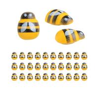 Bojueshaw 100PCS Mini Wooden Bee Embellishments - Decorative DIY Craft Accessories for Scrapbooking, Plant Pots, and Home Decor