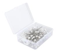 Bojueshaw 100pcs Round Pearl Head Pin,5.5cm Teardrop Pearl Head Pins,Boutonniere Pins,Flowers Wedding Pins,White Straight Head Pins for Bouquets Crafts Sewing Decorations Wedding DIY