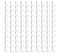 Bojueshaw 100PCS Round Wire Nail Clips - Plastic Nylon Cable Clips for Securely Fixing Wires, Wall Mount for Home & Office, Improves Electrical Safety