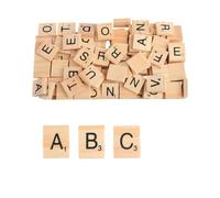 Bojueshaw 100pcs Wooden Letter Tiles Set,Scrabble Letter,Natural Wood Alphabet Blocks for DIY Crafts, Educational Games & Home Décor (A-Z)