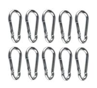 Bojueshaw 10pcs Carabiner Clip,Heavy Duty Carbon Steel Snap Hooks,Metal Clips Key Ring Spring Snap Clips,M5 Spring Snap Hook for Backpack Dog Leash Fishing Camping