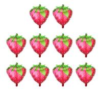 Bojueshaw 10pcs Sweet Foil Strawberry Balloons, Cute Fruit Photo Props Decorations for Girls
