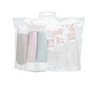 Bojueshaw 11pcs Leakproof Silicone Travel Bottles Set,Refillable Containers with Cosmetic Jars & Clear Toiletry Bag for Shampoo,Lotion,Conditioner(Multicolor)