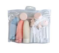 Bojueshaw 11pcs Leakproof Silicone Travel Bottles Set,Refillable Containers with Cosmetic Jars & Clear Toiletry Bag for Shampoo,Lotion,Conditioner(Pink)