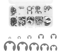 Bojueshaw 120pcs Stainless Steel E-Clip Assortment Kit,External Retaining Rings M1.5 to M10 for Shafts, Bearings,Gears & Machinery