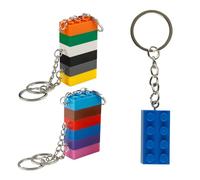 Bojueshaw 12pcs Colorful Building Block Keychains,Plastic Brick Keyrings for Birthday,Party Favors,Bag Fillers & DIY Decor(Multicolor)