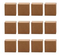 Bojueshaw 12pcs Small Gift Boxes,Kraft Paper Present Boxes,Wedding Party Favour Box,Gift Ornaments for Wedding Birthday 5 * 5cm(Brown)