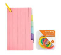 Bojueshaw 150pcs Flash Cards,Index Cards,Colour Record Cards,Revision Cards with 8 Binder Rings,Note Taking Cue Cards for Studying Office Working School Learning