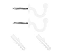 Bojueshaw 2 Pack Elegant Curtain Tie Back Hooks,U Shaped Metal Curtain Holdbacks for Drapes Clothes Hats Hat Key Towe(White)