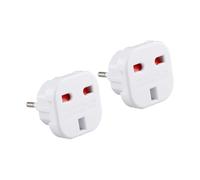 Bojueshaw 2 Pack UK to EU Travel Plug Adapter - Type C/E/F for Spain,France,Italy,Germany,Portugal,Netherlands,Greece,Turkey and More European Countries(White)