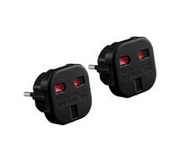 Bojueshaw 2 Pack UK to EU Travel Plug Adapter - Type C/E/F for Spain,France,Italy,Germany,Portugal,Netherlands,Greece,Turkey and More European Countries(Black)