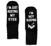 Bojueshaw 2 PCS Fun Lettered I Didn't Sleep Cotton Mid-Calf Socks for Men and Women - Comfortable, Non-Slip Home Socks, Ideal Funny Gift for Young Adults
