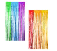 Bojueshaw 2 PCS Rainbow Tassel Curtain Backdrop - Thickened Rainbow Streamer Party Decoration for Birthdays, Weddings, and Celebrations, Easy-to-Use Tassel Curtain